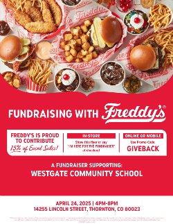 Fundraising with Freddy\'s flier