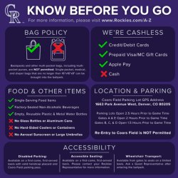 Know Before You Go Rules for Coors Field